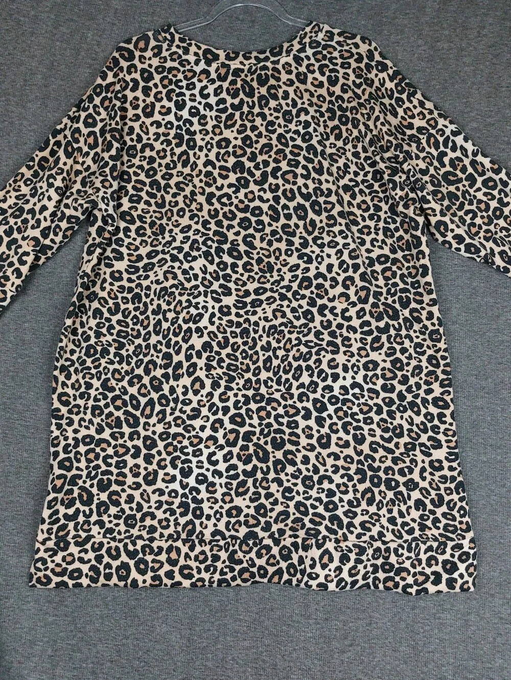 SIMPLY VERA WOMENS TAN LEOPARD ANIMAL PRINT 3/4 SLEEVE LOUNGE DRESS NIGHT GOWN L - Picture 10 of 10